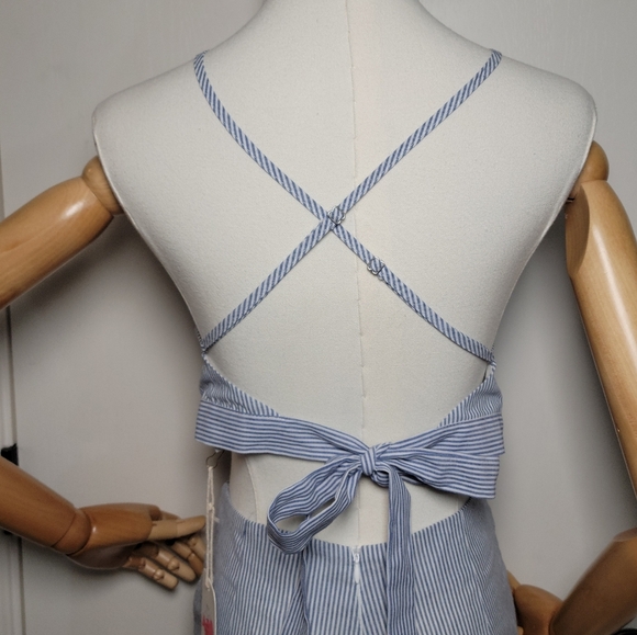 L’atiste by Amy Pinstripe Two-Piece Set Summer Beach Set Size Medium - Picture 11 of 15